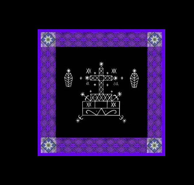 Panno cerimoniale Veve Baron Samedì Panno cerimoniale Veve Baron Samedì