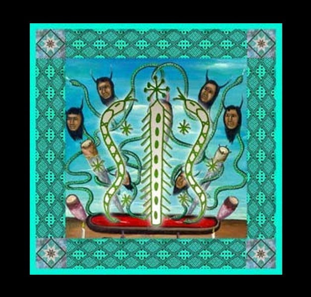 Cerimonial Cloth Veve Damballah Cerimonial Cloth Veve Damballah