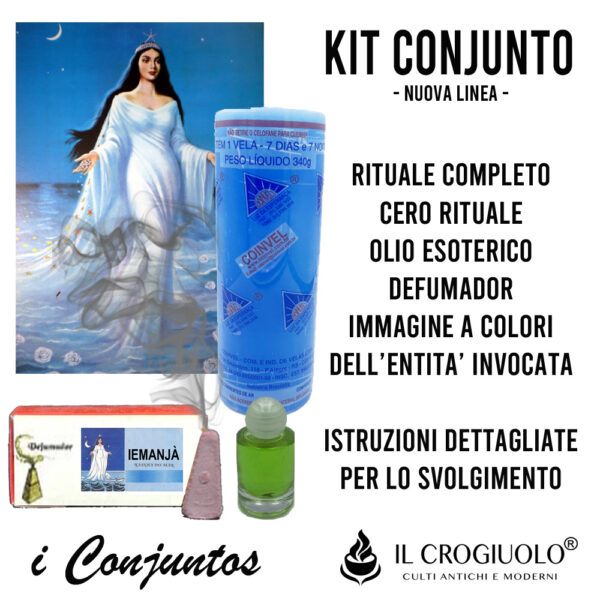 Kit Rituale - Conjunto  7 Dias - Candela di Iemanjá    bianca o celeste