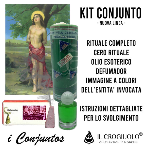 Kit Rituale - Conjunto  7 Dias - Candela di Oxossi    verde