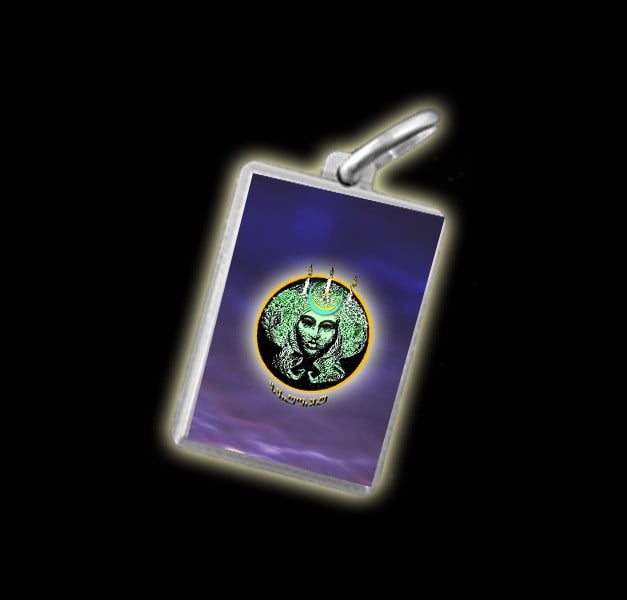 Medal - Coloured image GODDESS OF THE WITCHES - silver 925 Medal - Coloured image GODDESS OF THE WITCHES - silver 925