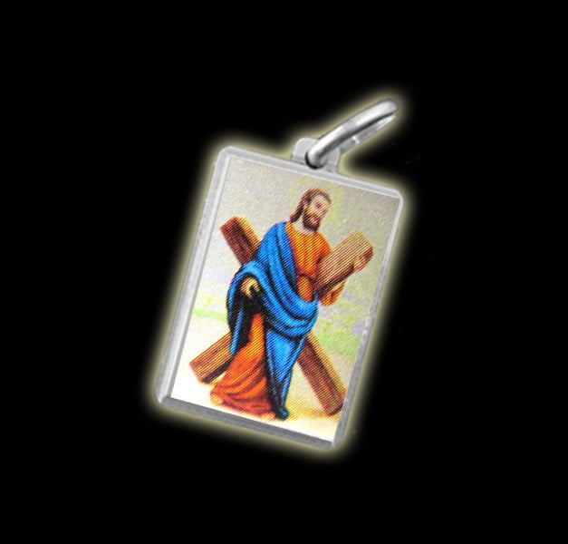 Medal - Coloured image SAINT ANDREW - silver 925 Medal - Coloured image SAINT ANDREW - silver 925