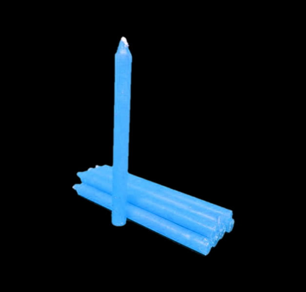 Light blue candle-Package 8 pcs 19 cm