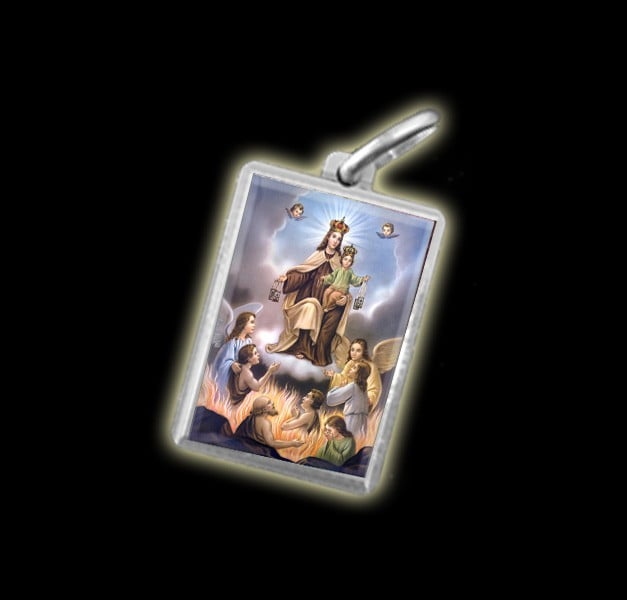 Medaglia - Immagine a colori MADONNA DEL CARMINE -  argento 925 Medaglia - Immagine a colori MADONNA DEL CARMINE -  argento 925