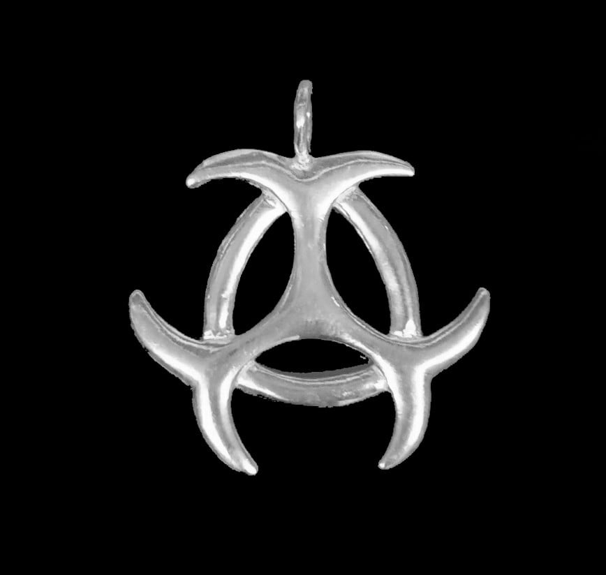 CIONDOLO TRIADE TRE LUNE ARGENTO 925 GR. 4.5 CIRCA