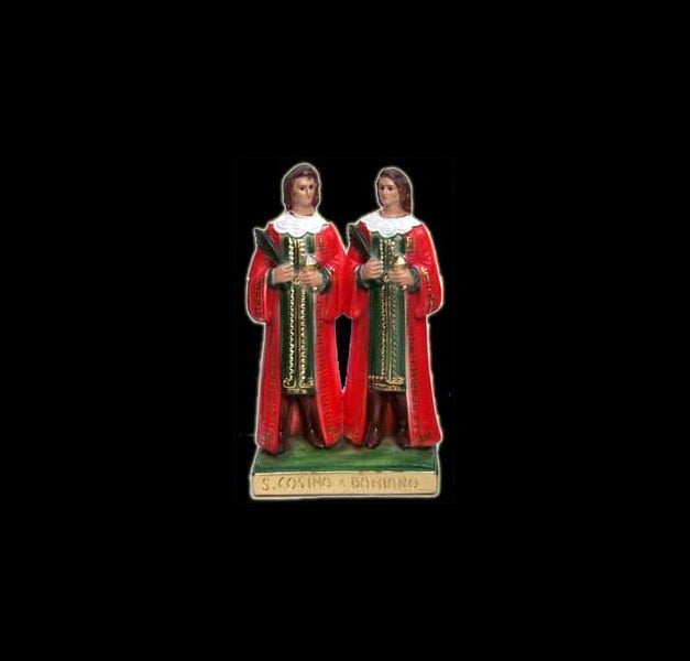 Plaster statue Santi Cosma e Damiano cm 25 Plaster statue Santi Cosma e Damiano cm 25