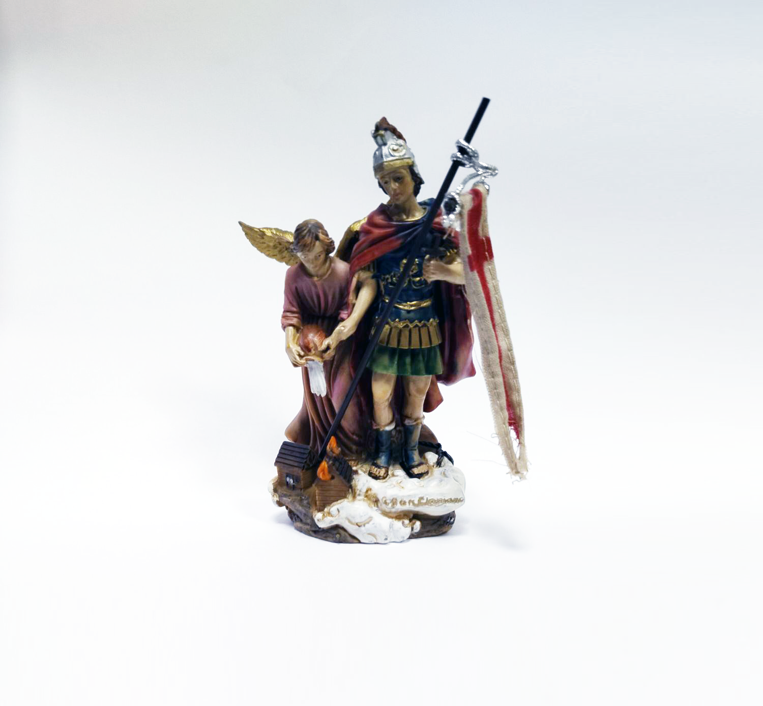 SAN FLORIANO cm 12 in resina dipinto a mano