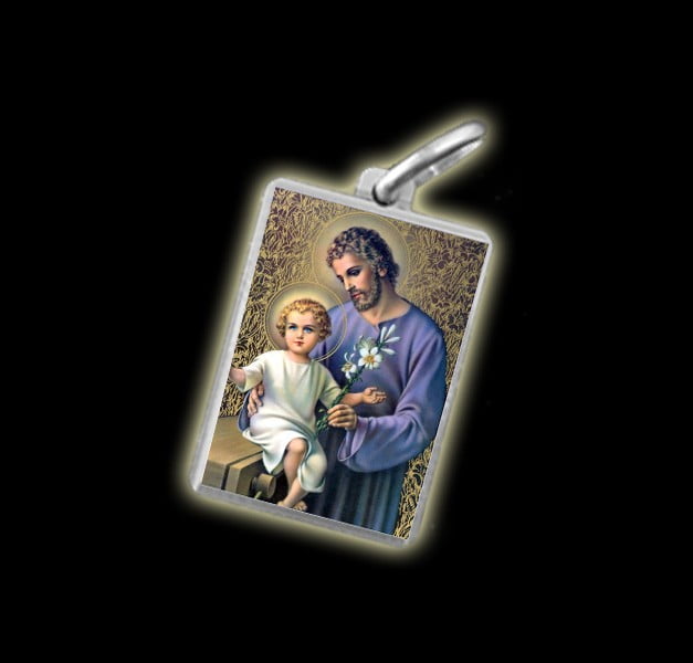 Medal - Coloured image SAINT JOSEPH- silver 925