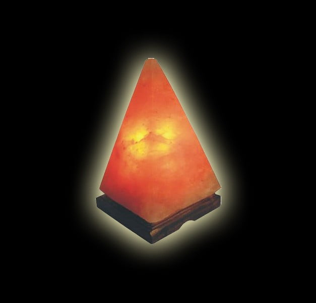 NATURAL ROCKSALT LAMP PYRAMID - WOOD BASEMENT NATURAL ROCKSALT LAMP PYRAMID - WOOD BASEMENT