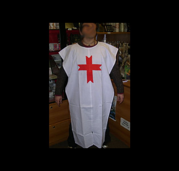 MANTELLA CROCIATI DI COLORE BIANCA CON CROCE ROSSA MANTELLA CROCIATI DI COLORE BIANCA CON CROCE ROSSA