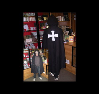 CROSS OF BLACK COAT WITH WHITE CROSS