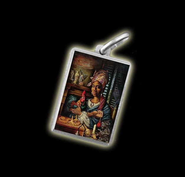 Medaglia - Immagine a colori  MARIE LAVEAU- argento 925 Medaglia - Immagine a colori  MARIE LAVEAU- argento 925