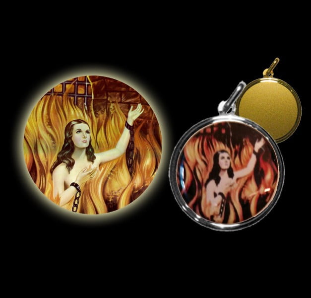 Medaglia ANIMA SOLA tonda a colori -  argento 925 Medaglia ANIMA SOLA tonda a colori -  argento 925