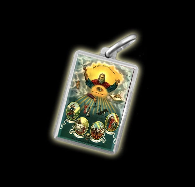 Medal - Coloured image GOD OMNIPRESENT - silver 925