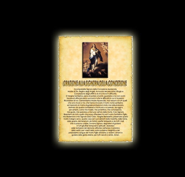 Immaculate Conception's prayer - Parchment Immaculate Conception's prayer - Parchment