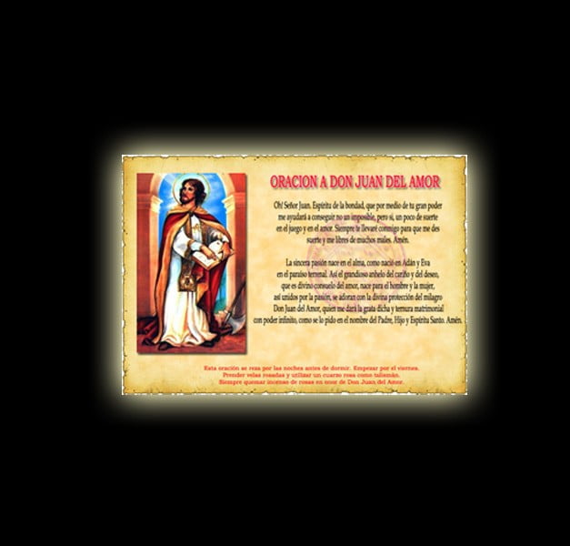 Orazione di Don Juan del Amor - Pergamena Orazione di Don Juan del Amor - Pergamena