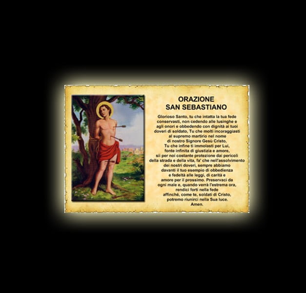 Orazione di San Sebastiano - Pergamena Orazione di San Sebastiano - Pergamena