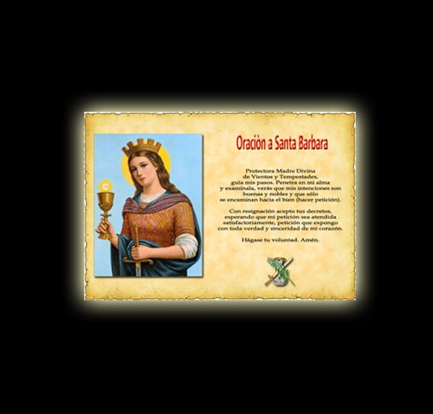 Orazione di Santa Barbara - Pergamena Orazione di Santa Barbara - Pergamena