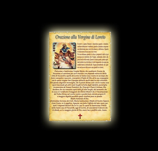 Orazione alla Vergine di Loreto - Pergamena Orazione alla Vergine di Loreto - Pergamena