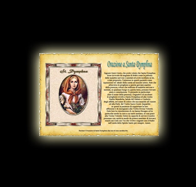 Saint Dymphna's prayer - Parchment Saint Dymphna's prayer - Parchment