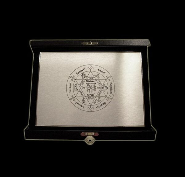 ANGELIC ESAGRAMMA - SILVER BRASS PLATE - 18 X 13 CM WITH VELVET BOX