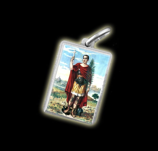 Medal - Coloured image SAINT ESPEDITO - silver 925 Medal - Coloured image SAINT ESPEDITO - silver 925