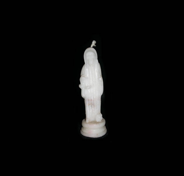 HOLY DEATH (SANTISSIMA MUERTE) CANDLE - WHITE 14 CM HOLY DEATH (SANTISSIMA MUERTE) CANDLE - WHITE 14 CM