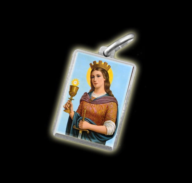 Medal - Coloured image SAINT BARBARA- silver 925