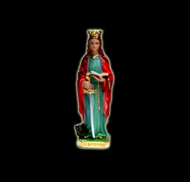 Plaster statue Saint Dymphna cm 24 Plaster statue Saint Dymphna cm 24