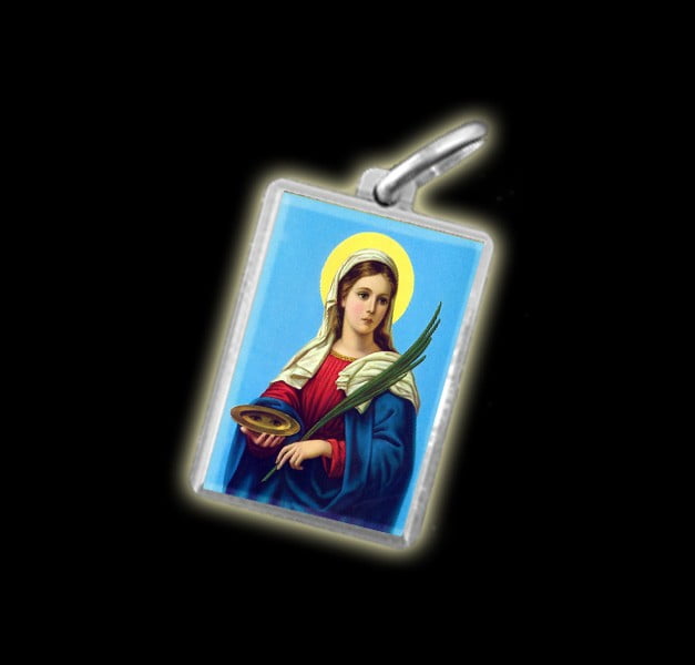 Medaglia - Immagine a colori SANTA LUCIA - argento 925 Medaglia - Immagine a colori SANTA LUCIA - argento 925