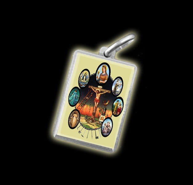 Medaglia - Immagine a colori SETTE POTENZE - argento 925 Medaglia - Immagine a colori SETTE POTENZE - argento 925