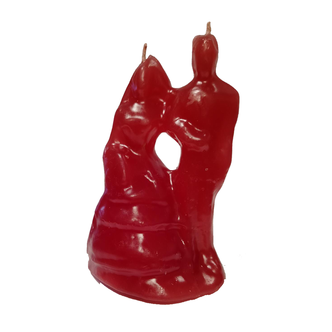 BRIDE AND GROOM CANDLE - RED CM 12 BRIDE AND GROOM CANDLE - RED CM 12