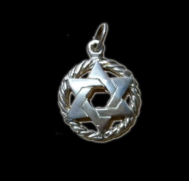 STAR OF DAVID PENDANT WROUGHT SILVER 925 GR 4 STAR OF DAVID PENDANT WROUGHT SILVER 925 GR 4