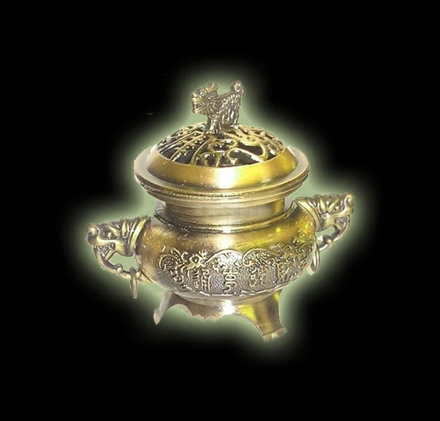 BRUCIAINCENSO TIBETANO IN METALLO