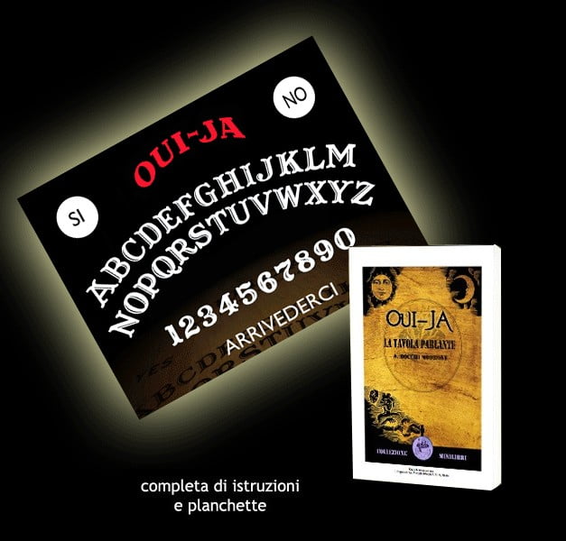 TAVOLA SEDUTA SPIRITICA OUIJA CM 29 X 39 + MINILIBRO + PLANCHETTE