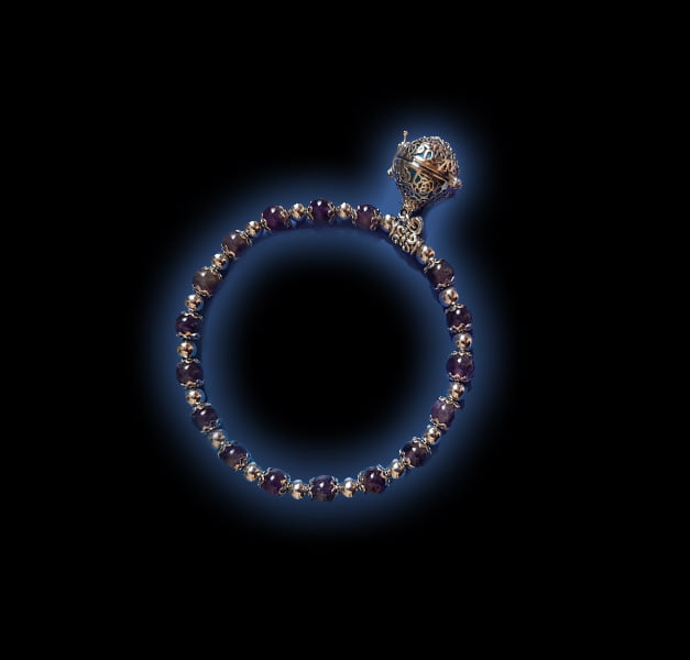 Bracciale in ametista per aromaterapia