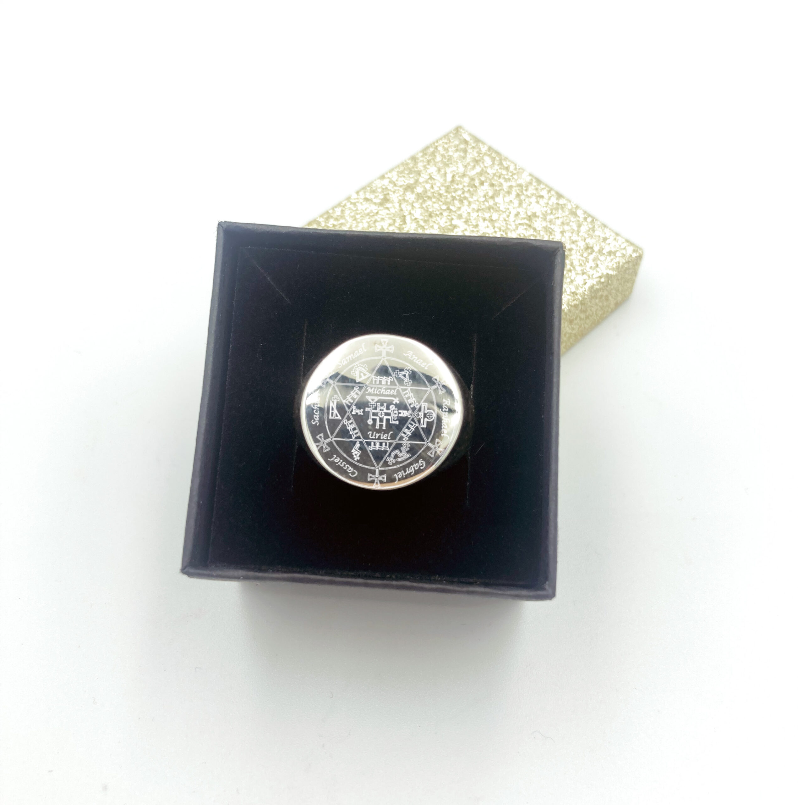 Anello con esagramma Angelico argento 925 - modello rotondo