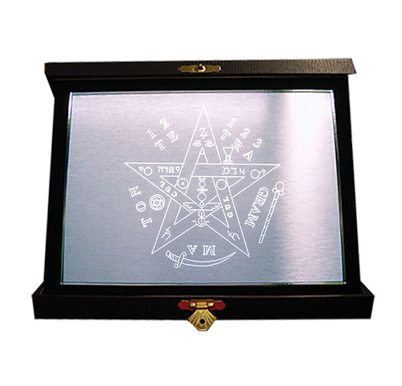 TETRAGRAMMATON - PIASTRA IN OTTONE ARGENTATO - CM 20X15 CON COFANETTO IN VELLUTO TETRAGRAMMATON - PIASTRA IN OTTONE ARGENTATO - CM 20X15 CON COFANETTO IN VELLUTO
