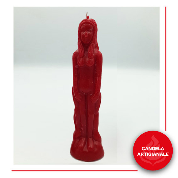 WOMAN SIMULACRUM IN RED OR BLACK WAX 20 CM