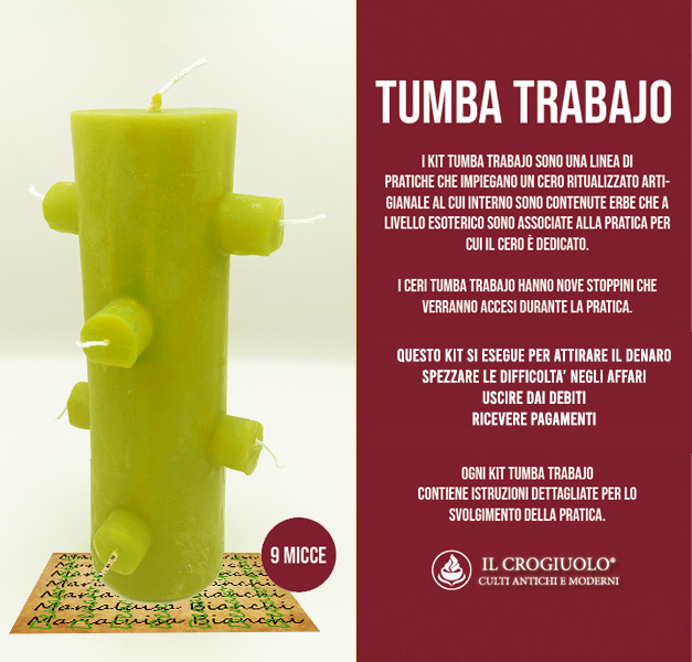 Kit Rituale - TUMBA TRABAJO 9 MICCE GIALLO Kit Rituale - TUMBA TRABAJO 9 MICCE GIALLO