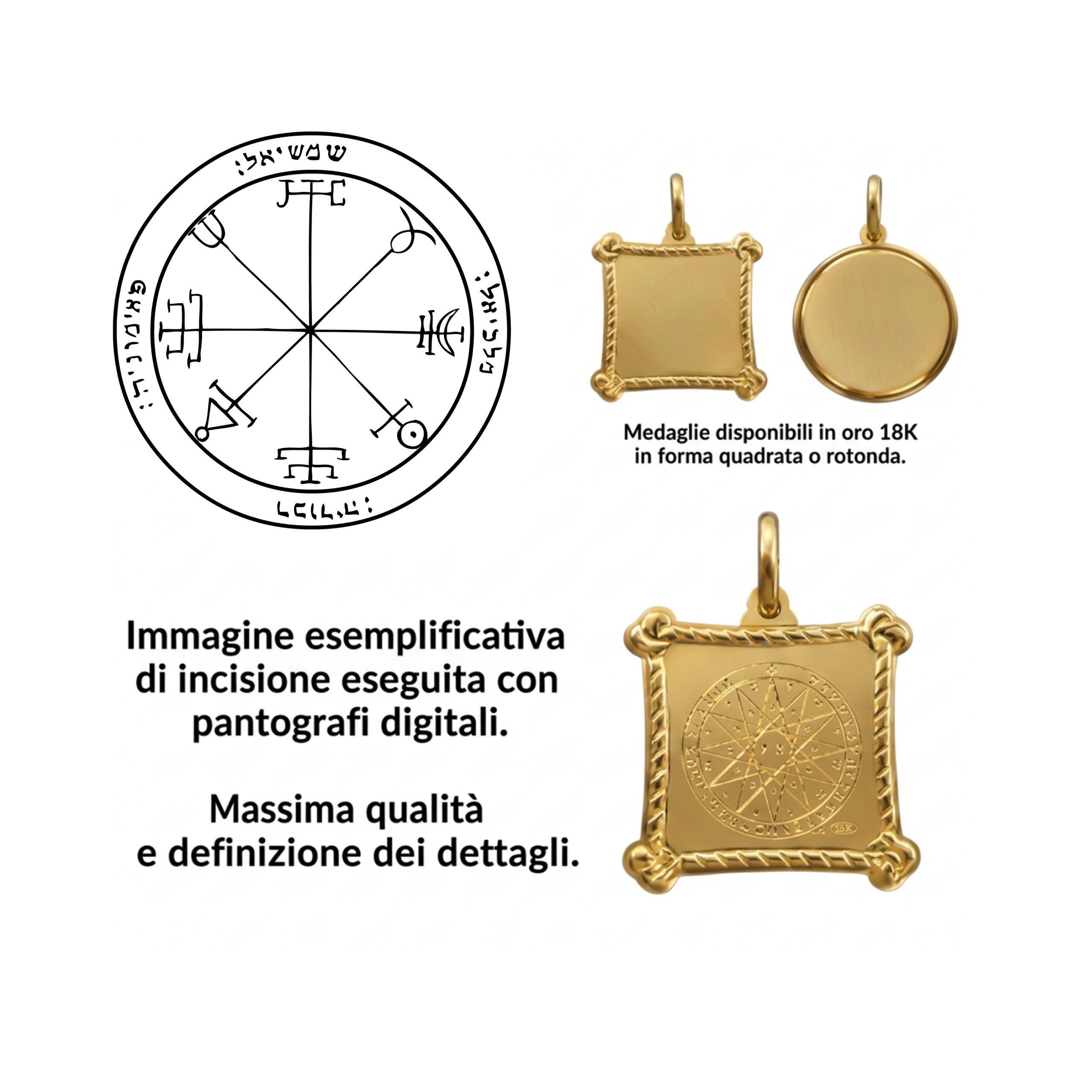 Il Secondo Pentacolo del Sole in oro 18k