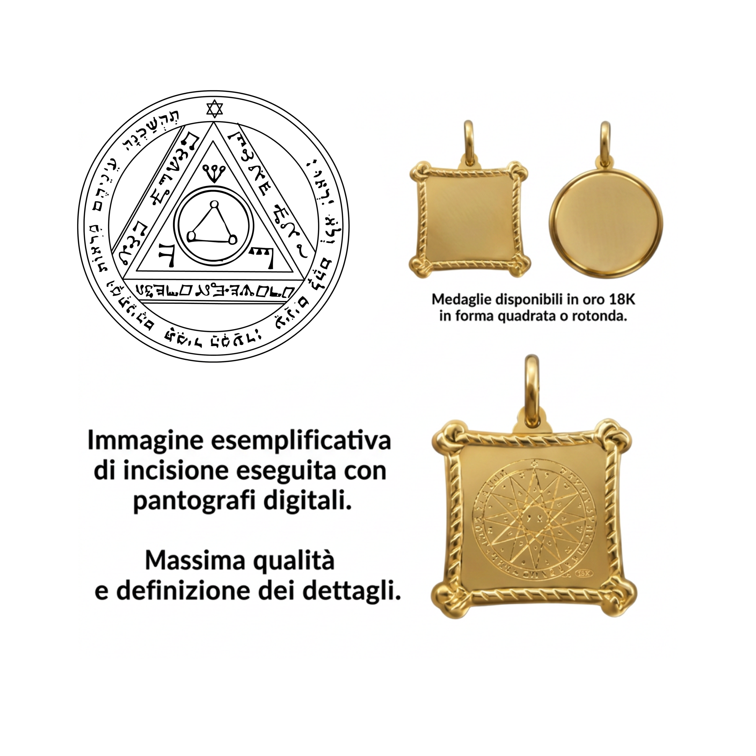 Il Sesto Pentacolo del Sole in oro 18k