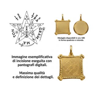 Talismano sigillo di Re Salomone (Tetragrammaton) in oro 18k