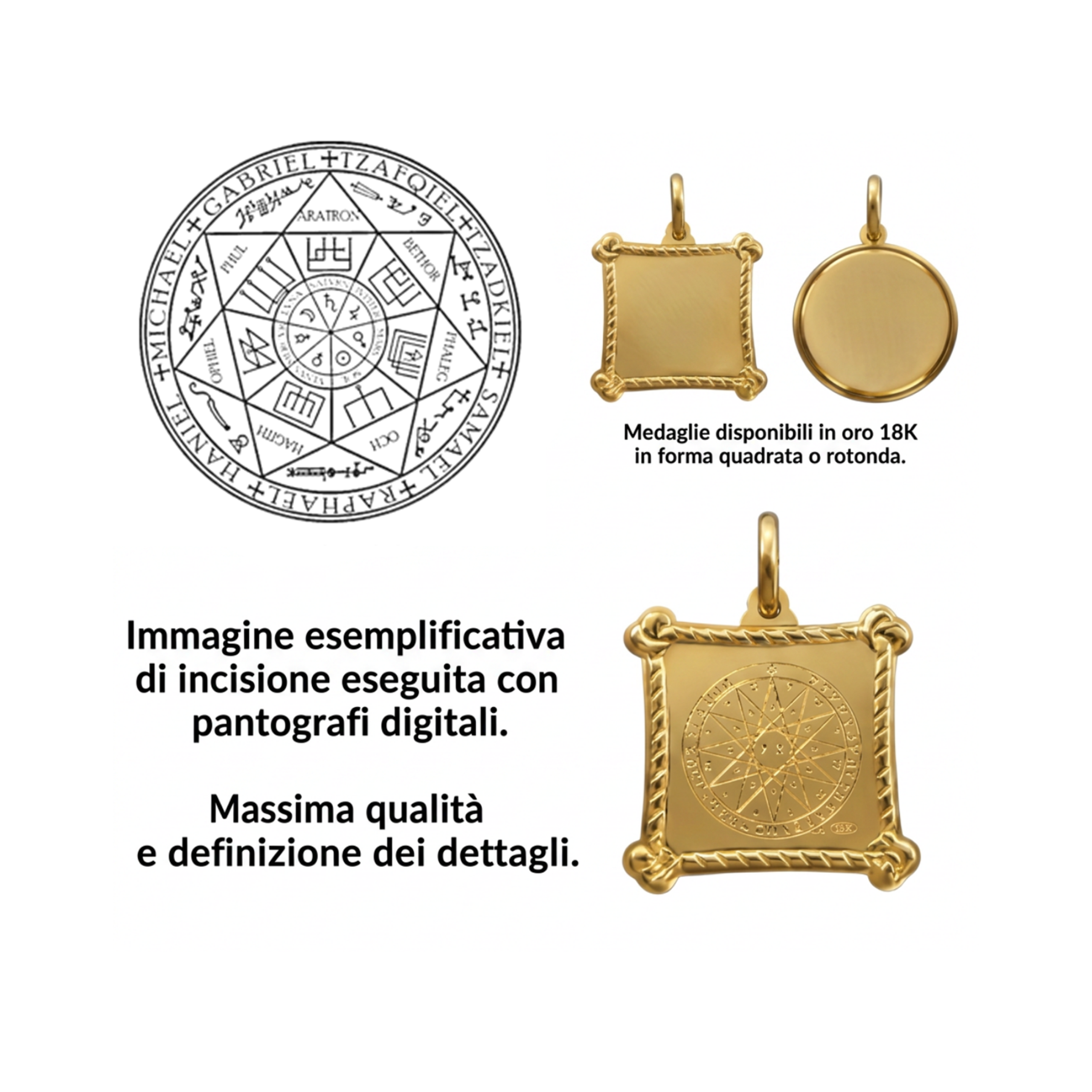 TALISMANO SUPREMO SETTE SPIRITI OLIMPICI in oro 18k TALISMANO SUPREMO SETTE SPIRITI OLIMPICI in oro 18k
